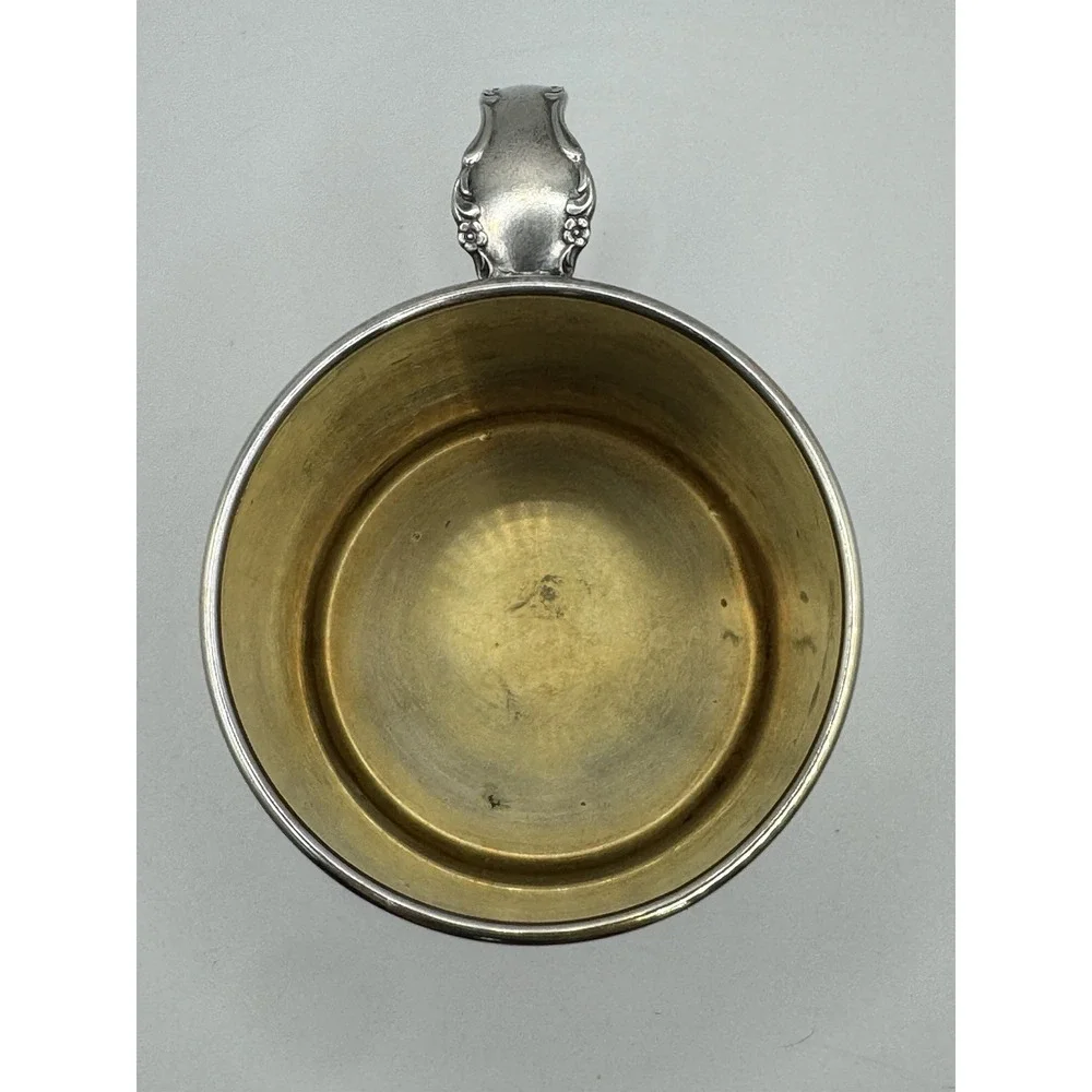 Antique Rogers 1881 Silverplate Child Cup Mug Ornate Handle Baby Cup Vintage